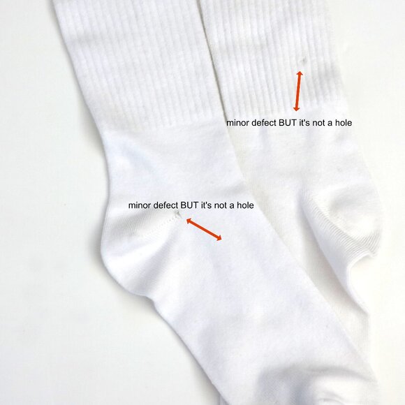 Super Rare Vintage White Knee High Socks w/ Red Macaroon Band & PINK Logo Unworn - Picture 7 of 7